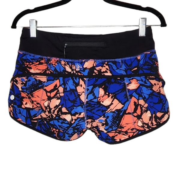 Lululemon Speed Short in Paint Storm Harbor Blue Multi / Black. Size 4 - Picture 2 of 16